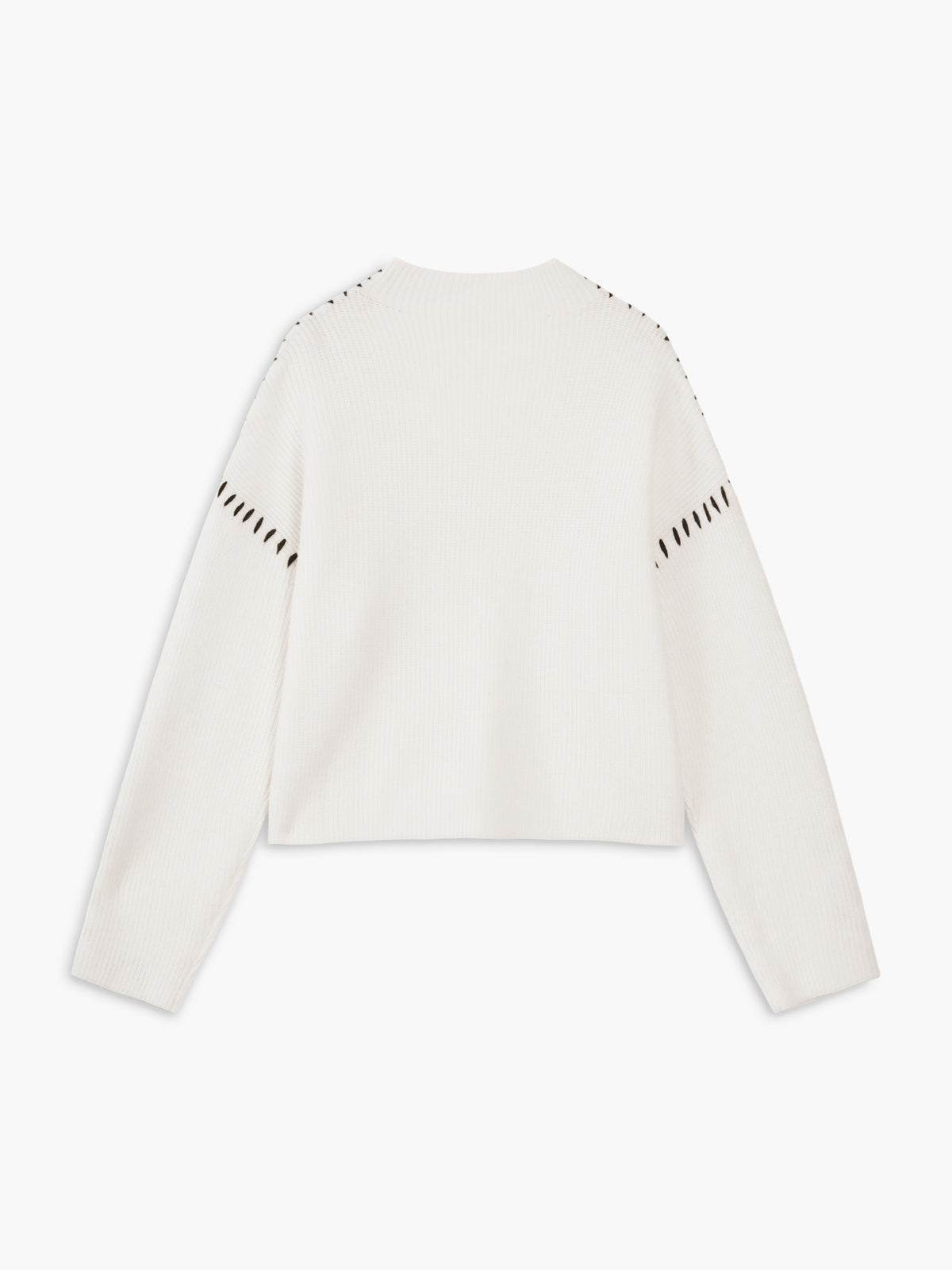 Stickad Tröja med Stygn Detaljer