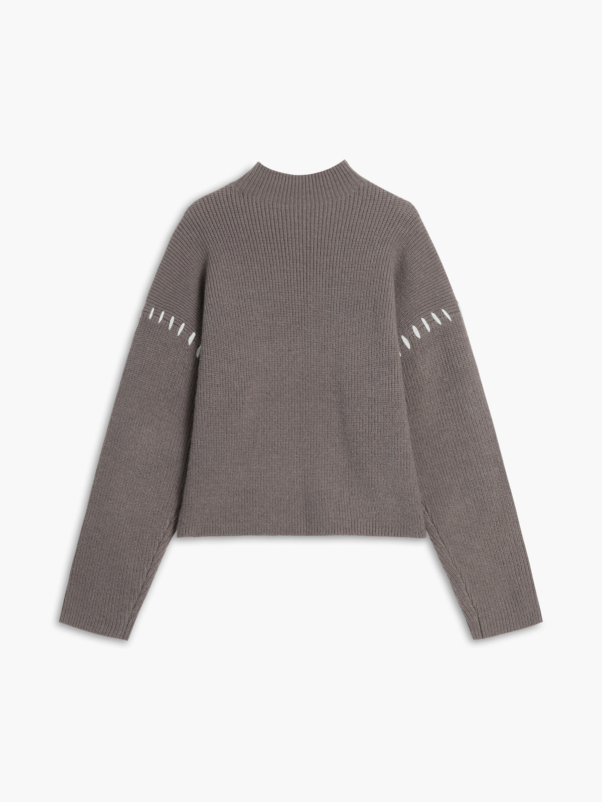 Stickad Tröja med Stygn Detaljer