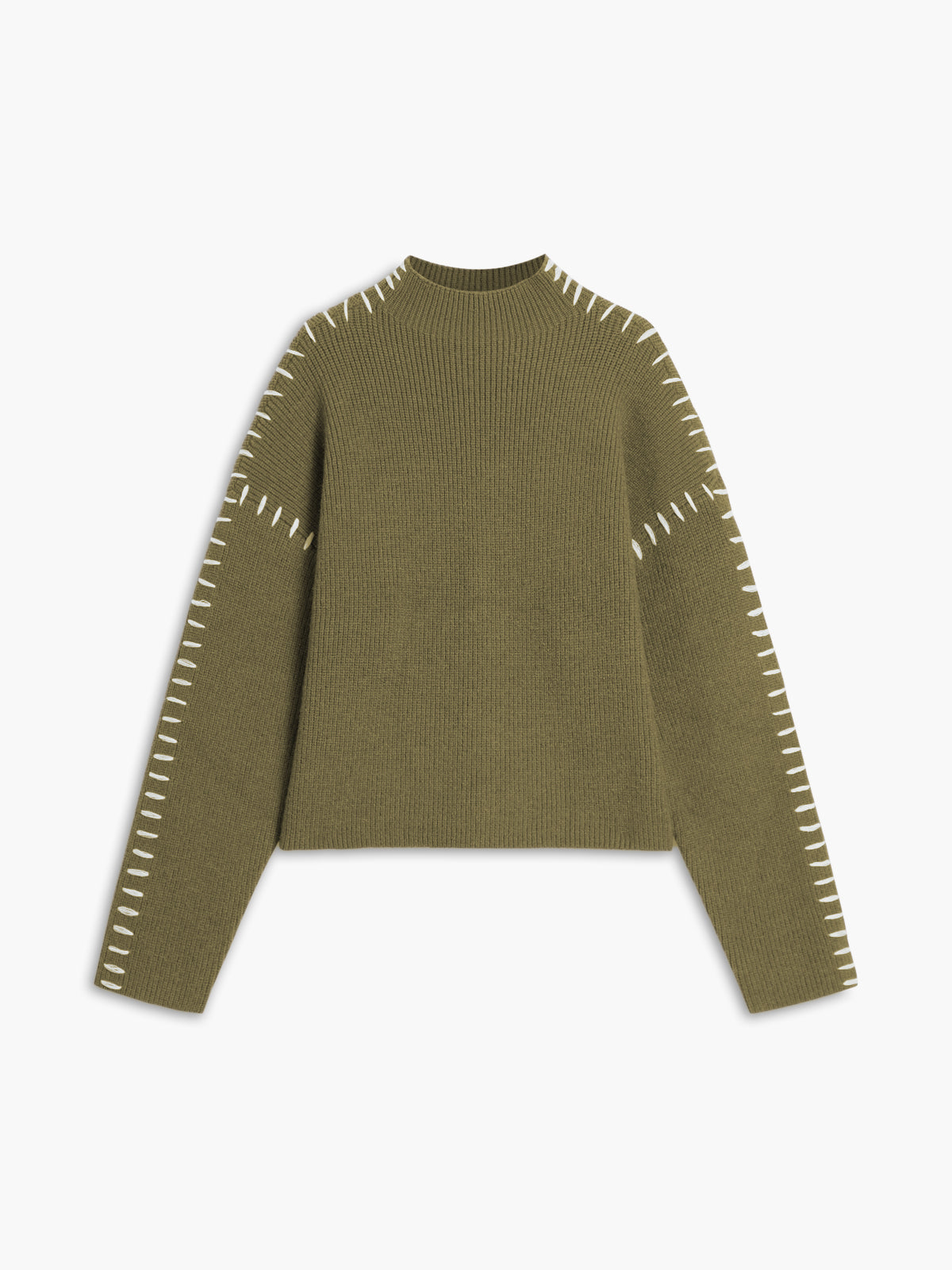 Stickad Tröja med Stygn Detaljer
